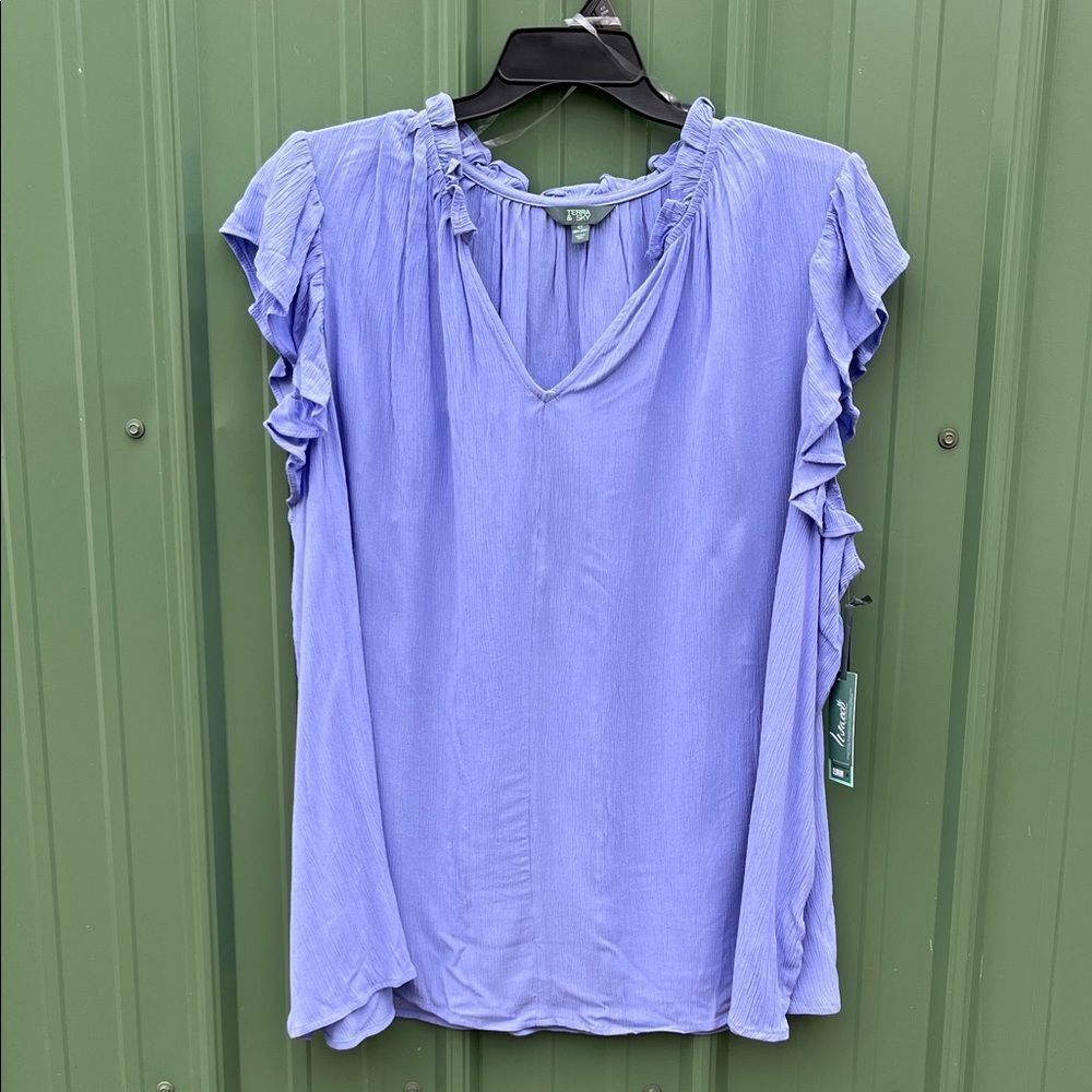 Women's Plus Flutter Sleeve Blouse Shirt Size 4X
